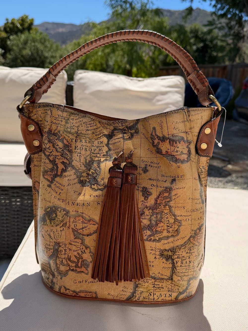 Patricia Nash Octavia European Map Bucket Bag
